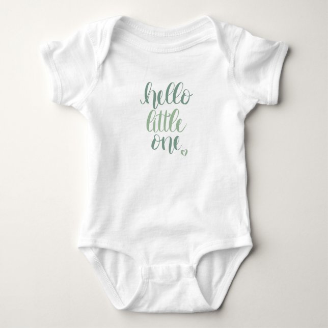 Body Para Bebê Olá! um verde pequeno (Frente)