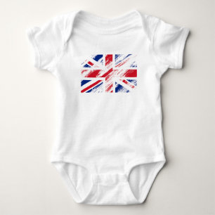 Body Para Bebê Old Vintage Grunge Reino Unido Flag Union Jack