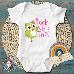 Body Para Bebê Olhar Quem é Dois no 2º Aniversário