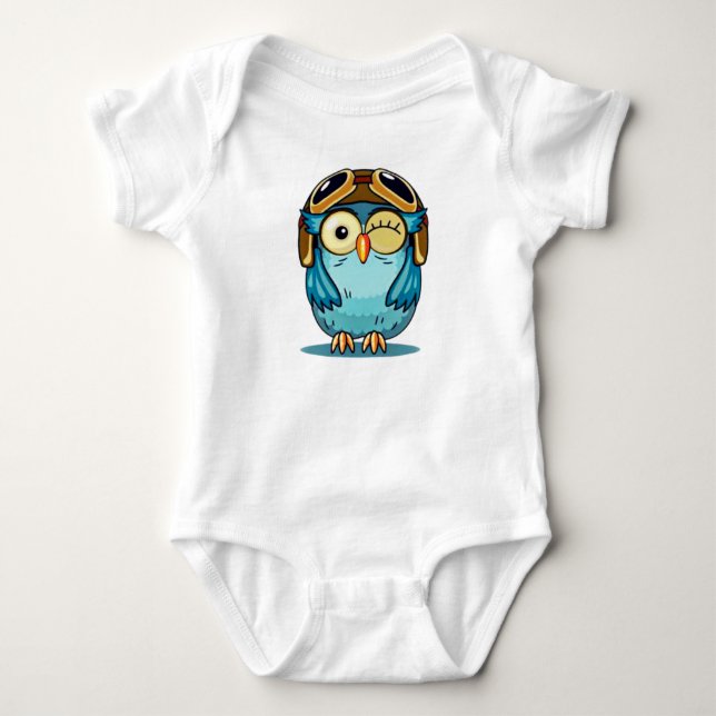 Body Para Bebê Olho de Coruja Fofo Piscando Desenho-43345 (Frente)