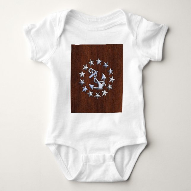 Body Para Bebê Olho Wet da bandeira náutica americana (Frente)