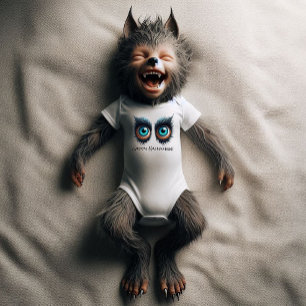 Body Para Bebê Olhos do Monstro do Lobo - Feliz Dia das Bruxas