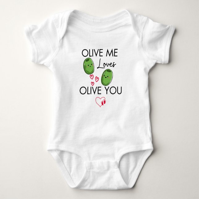 Body Para Bebê Olive me ama Olive você me ama (Frente)