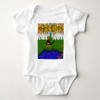 Body Para Bebê Oliver a Lontra no Lago River Wolf no Outono