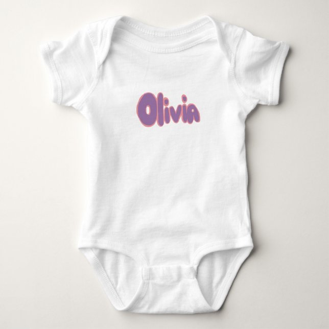 Body Para Bebê Olivia em Letras Balão (Frente)