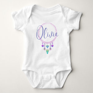 Body Para Bebê Olivia Name Reveal Girl Whimsical Cute Hippy Boho