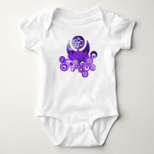 Body Para Bebê OM LOTUS Design violeta (Frente)