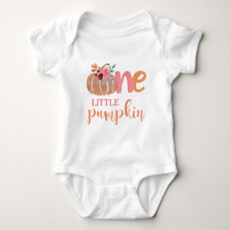Body Para Bebê One Little Pumpkin Boho Floral 1st Bday
