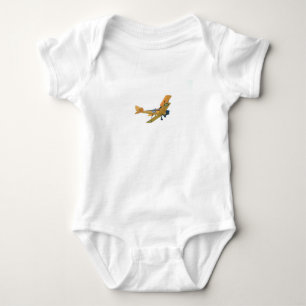 Body Para Bebê Onesy com Bi amarelo - Avião, Avião, Avião