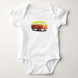 Body Para Bebê Ônibus do hippy da paz e do amor
