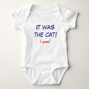 Body Para Bebê Onsie engraçado - o bebê responsabiliza o gato!