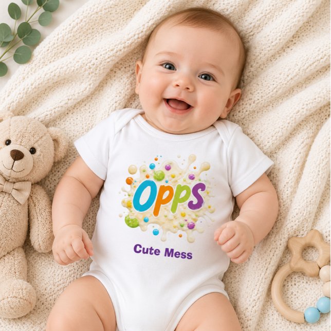 Body Para Bebê Opps! Cute Mess Baby Bodysuit (Criador carregado)
