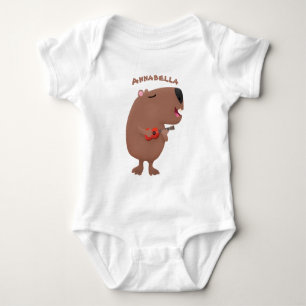 Body Para Bebê Óptica desenho animado de capybara ukulele