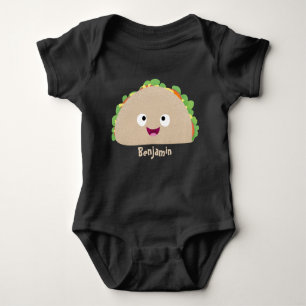 Body Para Bebê Óptica ilustração do desenho animado do taco feliz