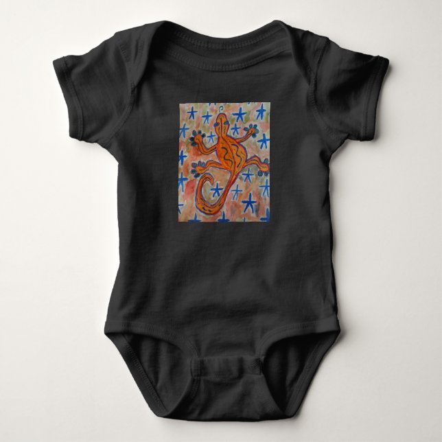 Body Para Bebê Orange Gecko (Frente)