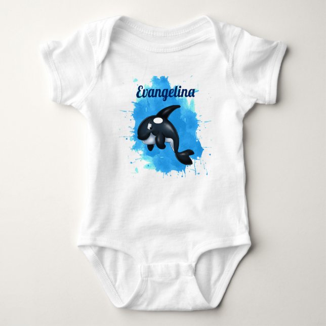 Body Para Bebê Orca Whale Baby Bodydress (Frente)
