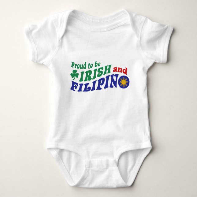 Body Para Bebê Orgulho de ser irlandês e filipino (Frente)