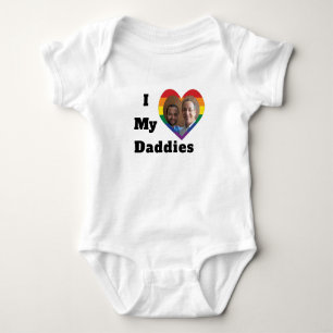 Body Para Bebê Orgulho Gay LGBTQ Foto Personalizada Eu Amo Meus P