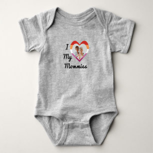 Body Para Bebê Orgulho Lésbico LGBTQ Foto Personalizada Eu Amo Mi