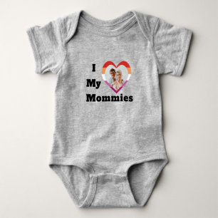 Body Para Bebê Orgulho Lésbico LGBTQ Foto Personalizada Eu Amo Mi