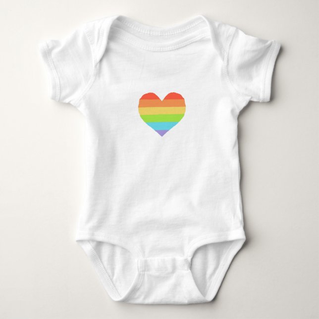 Body Para Bebê Orgulho Rainbow Heart (Frente)