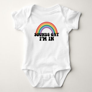 Body Para Bebê Orgulho Sons LGBT Gay Estou no Gay Rainbow