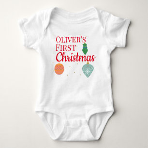 Body Para Bebê Ornaço Kawaii Cute Personalizado Primeiro Natal