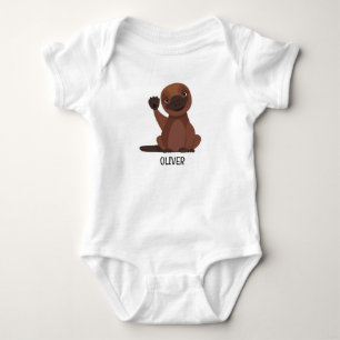 Body Para Bebê Ornitorrinco australiano feliz e bonito