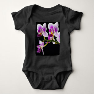 Body Para Bebê Orquídea branca e roxa