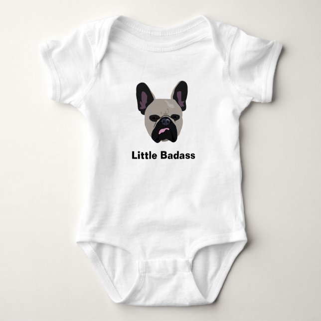 Body Para Bebê "Os badass pequenos bonitos" bronzeiam o buldogue (Frente)
