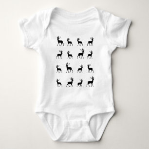 Body Para Bebê Os cervos modelam em preto e branco