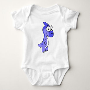 Body Para Bebê Ótima Ilustração De Um Dinossauro Parasaurolofico.