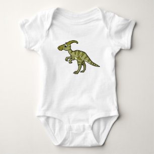Body Para Bebê Ótima Ilustração De Um Dinossauro Parasaurolofico.