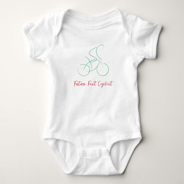 Body Para Bebê ótimo modelo de design de ciclo, modelo personaliz (Frente)