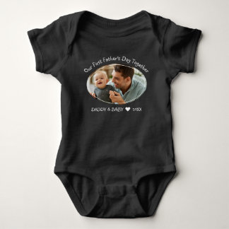 Body Para Bebê Our First Fathers Day Together Baby Photo Black