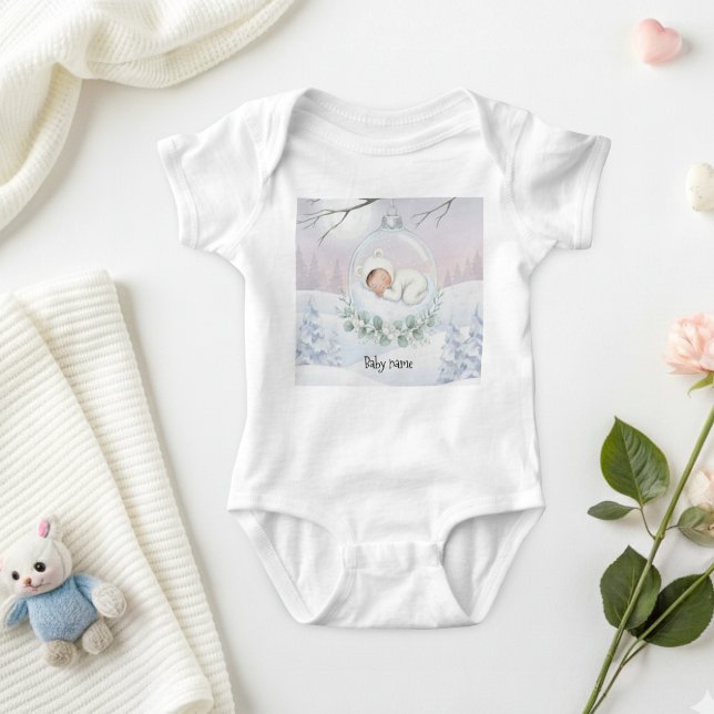 Body Para Bebê Our Little Snowbaby is on the way New Baby Outfit (Criador carregado)