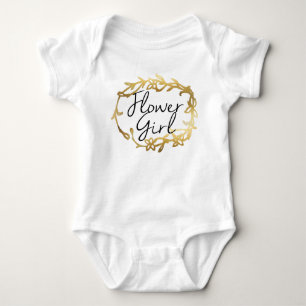 Body Para Bebê Ouro Chic Floral   Flor