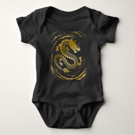 Body Para Bebê Ouro Dragão Roda de Dourado