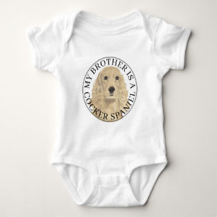 Body Para Bebê Ouro Loura, Cocker Spaniel Cachorro Grande Irmão