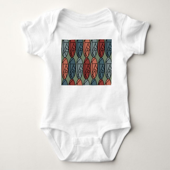 Body Para Bebê Ovais abstrato (Frente)