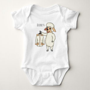Body Para Bebê Ovelha fofa com desenho animado de jaqueta