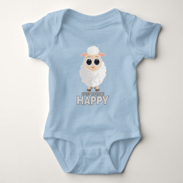 Body Para Bebê Ovelha me faz feliz (Frente)
