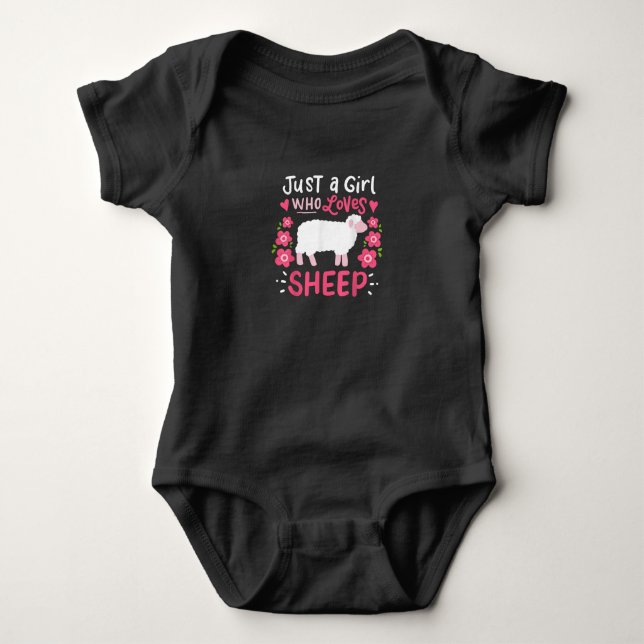 Body Para Bebê Ovelha Rosa | Presente de Apenas Uma Garota Que Am (Frente)
