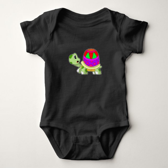 Body Para Bebê Ovo de Páscoa de tartaruga (Frente)