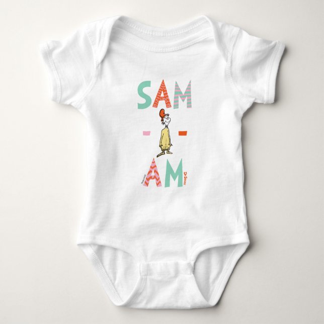 Body Para Bebê Ovos Verdes e Presunto | Sam-I-Am (Frente)