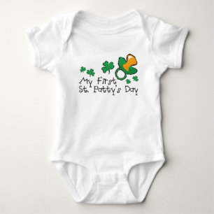 Body Para Bebê Pacifier e trevos verdes