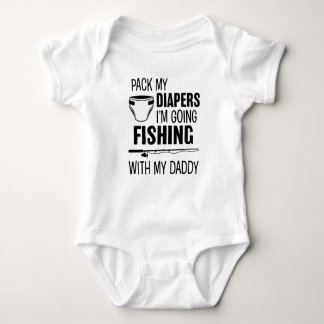 Body Para Bebê Pack my diapers, i´m going fishing with daddy