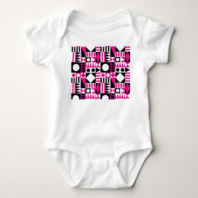 Body Para Bebê Padrão abstrato moderno do século médio. (Frente)