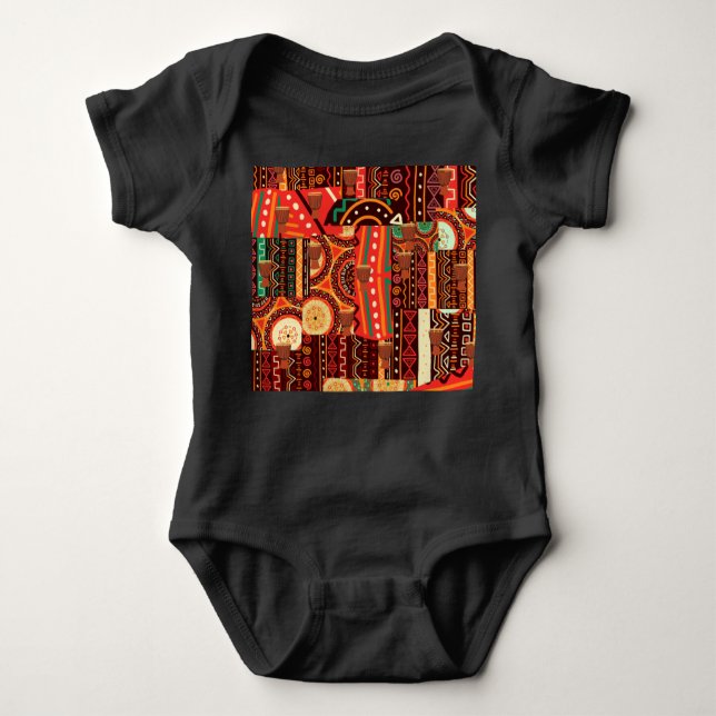 Body Para Bebê Padrão Afrocêntrico do Kente (Frente)