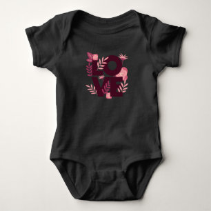 Body Para Bebê Padrão de Amor Amor Flores Lindas Plantas Florir